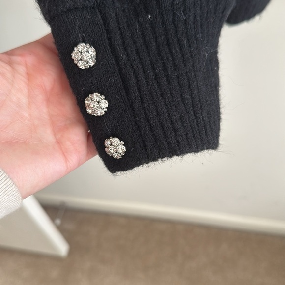J.crew black Odette sweater cardigan lady jacket with jewel buttons size 2X - Picture 4 of 7